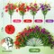 12 Bundles UV Resistant Artificial Petunia Flowers for Outdoors, Fake Spring Summer Flowers with Fern and Eucalyptus, Outdoor Indoor Garden Planter Porch Decoration